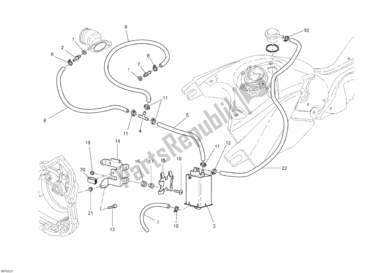 Alle onderdelen voor de Busfilter van de Ducati Hypermotard 796 USA 2011